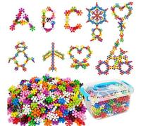 Bloques De Construcción De La Flor De Ciruela Puzzle De Copos De Nieve | Material Fuerte | 2.6cm | Pequeño Estereo De Copos De Nieve Giratorios Juguetes Del Vástago De Ciruelas | Interlocking Solid ST