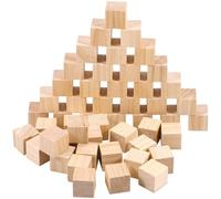 Bloques de construcción de madera for educación temprana, 10 mm, cubos cuadrados de madera sin terminar, 200 piezas