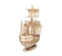 Bloques de construcción de rompecabezas,Bloques de construcción de veleros, Kit de bloques de montaje para modelo de velero de madera, Divertidos bloques de rompecabezas de mesa, juegos de construcció