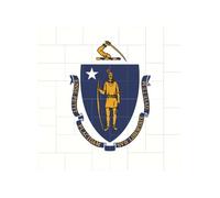 Bloques de construcción de rompecabezas de ladrillo vibrante para diversión creativa, decoración de escritorio, impresión de la bandera del estado de Massachusetts