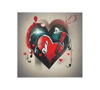 Bloques de construcción de rompecabezas de ladrillo vibrante para diversión creativa, decoración de escritorio, amor agudos y impresión musical