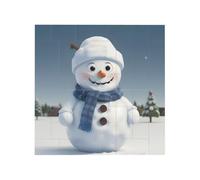 Bloques de construcción de rompecabezas de ladrillo vibrante para diversión creativa, decoración de escritorio, bonito muñeco de nieve