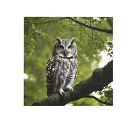 Bloques de construcción de rompecabezas de ladrillo vibrante para diversión creativa, decoración de escritorio, búho, árbol, ramas, impresión