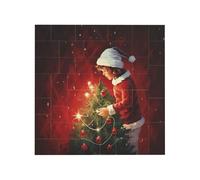 Bloques de construcción de rompecabezas de ladrillo vibrante para diversión creativa, decoración de escritorio, impresión mágica de Navidad