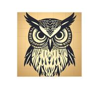 Bloques de construcción de rompecabezas de ladrillo vibrante para diversión creativa, decoración de escritorio, bonito estampado de búho