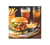 Bloques de construcción de rompecabezas de ladrillo vibrante para diversión creativa, decoración de escritorio, patas de pollo, hamburguesa y bebida