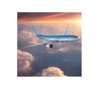 Bloques de construcción de rompecabezas de ladrillo vibrante para diversión creativa, decoración de escritorio, hermoso cielo avión impresión