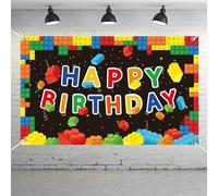 Bloques de construcción Decoraciones de Fiesta Bloques Coloridos Fondo de cumpleaños Fotografía Niños Bloques de construcción Temática Suministros de Fiesta