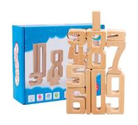 Bloques de construcción digitales de madera, bloques de madera digitales | Juego matemático interactivo - Juego de matemáticas interactivo, bloques de apilamiento de 1 a 10 dígitos, juguetes