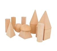 Bloques de Construcción Educativos de Formas Geométricas de Madera para Niños Que Aprenden Formas 3D, Juguete Matemático para Mejorar la Concentración y el Pensamiento Lógico, Regalo Ideal