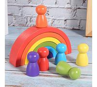 Bloques de Construcción Educativos de Madera, Divertido Juguete para bebé Apilador de, Desarrolla la Imaginación y Habilidades Prácticas, Adecuado para Niños Mayores de 3 Años, Juego de 6