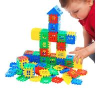 Bloques De Construcción Entrelazados,Bloques Tipo Gofre, Educativo De Construcción De Bloques Apilables, Juguetes Educativos Del Bloque De Apilamiento, Juguetes Coloridos Entrelazados Creativo