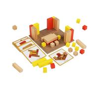 Bloques de construcción geométricos, bloques de construcción geométricos de madera - Juego de ladrillos de construcción, juguetes de aprendizaje versátiles para mejorar las capacidades prácticas
