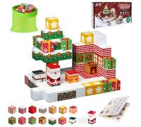 Bloques de construcción magnéticos, 100 piezas de bloques magnéticos para niños, bloques de construcción de pueblo navideño, juguetes Montessori, azulejos magnéticos, juguetes para niños pequeños