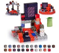 Bloques de construcción magnéticos, 115 piezas de bloques magnéticos, bloques de construcción magnéticos, edificios de lava río, volcán, dinosaurio, mundo de aventuras, juego para niños y niñas a