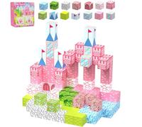 Bloques de construcción magnéticos 128 Piezas Bloques de construcción magnéticos para niños, al Aire Libre Juegos para niños y Juguetes educativos- Mentes Creativas, para Edades de 3 años en adelante