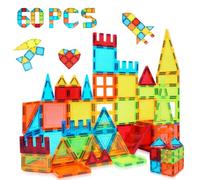 Bloques de Construcción Magnéticos 60 Piezas, Stem Juguetes construcciones magneticas para 3 4 5 6 7 8 años niño niña