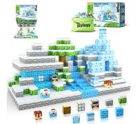 Bloques de construcción magnéticos - Build Mine Magnete World Set World Set Magnet World Ice Edition Juguetes para niños de 3, 4, 5 y 6 años, regalo para niñas, juego magnético de princesa Castle STEM
