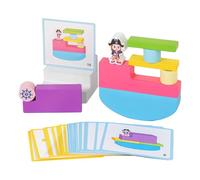Bloques De Construcción Pirata Balance - Apilable De Madera Juego De Aprendizaje Preescolar | Conjunto De Tarjetas De Actividad De Desarrollo De La Primera Infancia Inspiradas En Con G