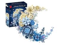 Bloques de construcción románticos de flores de luna - Modelo de ramo para decoración del hogar y regalo (934 piezas con caja)