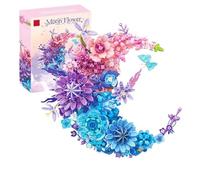 Bloques de construcción románticos de flores de luna - Modelo de ramo para decoración del hogar y regalo (977 piezas con caja)