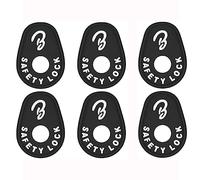 Bloques de correa de guitarra, 6 cierres de seguridad de silicona de alta calidad (estilo B, blanco)