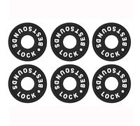 Bloques de correa de guitarra, 6 cierres de seguridad de silicona de alta calidad (estilo O, blanco)