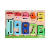 Bloques de dígitos Matemáticas, Bloques de matemáticas,1-10 Números Bloque educativo de madera - Actividades de aprendizaje para jardín de infantes, habilidades motoras finas juguete para niños de 3 a