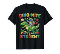Bloques de Dinosaurios de Montar Robot para Estudiantes Dino-Mite Camiseta gráfica económica, Hombre, Negro, L