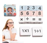 Bloques de división de multiplicación, juegos de mesa de matemáticas | Tarjetas flash de división de multiplicación de batalla para 2 jugadores | Los números aritméticos de madera marcan el juego de