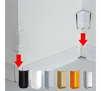 Bloques de esquina de zócalo de pared compatibles con zócalos de 5 4 cm de altura, juego completo para uso en esquinas interiores y trabajos de molduras de pared (S plateado)