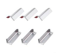 Bloques de esquina de zócalo para base de pared de 10 cm de altura, ABS autoadhesivo para esquinas interiores y exteriores, kit de molduras de conector (3 + 3 piezas) (L plateado)