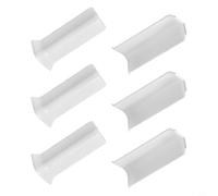 Bloques de esquina de zócalo para zócalos de 10 cm, 3 conectores interiores y 3 exteriores, base de pared ABS autoadhesiva para revestimientos, moldura de ajuste rápido (L blanco)