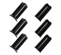 Bloques de esquina de zócalo para zócalos de 10 cm, 3 conectores interiores y 3 exteriores, base de pared ABS autoadhesiva para revestimientos, moldura de ajuste rápido (L negro)