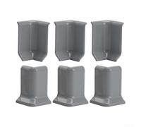 Bloques de esquina para zócalos para proyectos de molduras de pared, adecuados para zócalos de 5 4 cm de altura, con conectores interiores y exteriores (S gris)