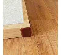 Bloques de esquinas de zócalo marrones autoadhesivos, protectores de esquina de seguridad de goma gruesa cojín, protectores de pared de muebles de borde suave (4 piezas)