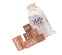 Bloques de hitos de madera, accesorios para fotografía de recién nacidos y uso decorativo para el hogar, marcadores mensuales para bebés