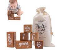 Bloques de hitos para bebés: juego de de madera con números de edad