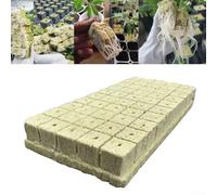 Bloques de inicio de cultivo para clonación y producción con fibra de basalto comprimido medio para un entorno estable de raíces (100 piezas de 25 x 25 x 25 mm)