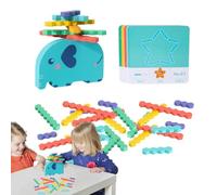 Bloques de madera juguetes de apilamiento, bloques de apilamiento de madera Animales | Juego de apilamiento de elefantes para elefante de madera para niños,Colores brillantes que aprenden juguete