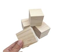 Bloques de Madera para Tallar 6 bloques de madera sin terminar 3 cm for manualidades, cubos pino cuadrados for pintar, rompecabezas, tallar y(2PCS 5CM 2inch)