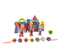 Bloques de Madera Spidey Apilables y Enlazables 33 Piezas, 31x4x28 Cm, Multicolor