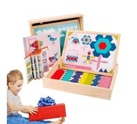 Bloques de motivos magnéticos, 210 piezas magnéticas de madera multicolor para actividades educativas, de motivos para juguetes de matemáticas preescolares - para edad preescolar infantil
