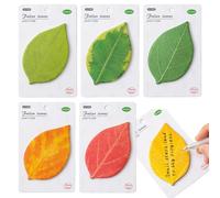 Bloques de notas autoadhesivos | Fácil de Pegar Juego de 6 Piezas - Divertidos Bloques De Memo En Forma De Hoja - Para Escuela Oficina Casa Estudiantes Maestros Niños