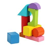 Bloques de patrones - formas 3D | Bloques de patrón educativo de madera de 9 piezas, manipuladores de geometría para pensamiento espacial, juguete de sensores de matemáticas para niños y demencias