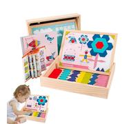 Bloques De Patrones para Niños | 210 Piezas de Bloques de Madera Magnéticos Multicolores para Actividades de Aprendizaje | Juguetes de Matemáticas Tempranas de Patrones para Niños | para de Pree