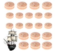 Bloques de polea de madera, polea modelo de barco, disco de madera pequeño, 20 bloques de madera portátiles, accesorios de vela para la construcción de maquetas náuticas