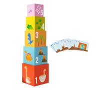 Bloques de Puzzle para, Educativos de Asociación de Colores, Bloques de Madera con Tarjetas y Actividades Pedagógicas, para Actividades de aprendizaje Preescolares Niñas Niños