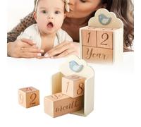 Bloques de referencia de madera para sesiones de fotos con año mes y semana, letreros decorativos para fotografía de edad