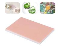 Bloques de Talla para Sellos de Goma, Material PVC Suave, Rosa y Blanco, 15 x 10 x 0,8 cm, para Bricolaje y Manualidades